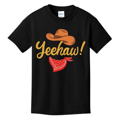 Yeehaw Cowboy Cowgirl Western Country Rodeo Kids T-Shirt