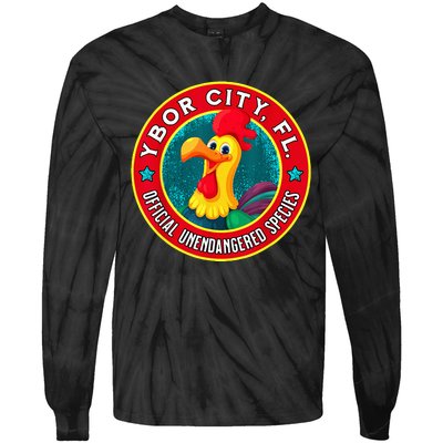 Ybor City Chicken Unendangered Species Souvenir Tie-Dye Long Sleeve Shirt