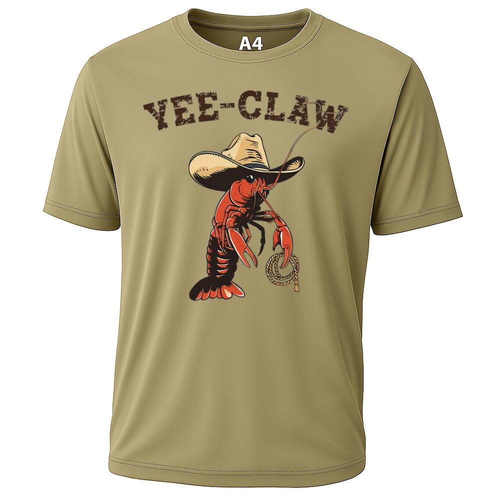 Yee Claw Crawfish Cajun Seafood Festival Gift Cooling Performance Crew T-Shirt