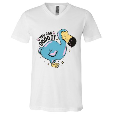 You Can Dodo It Funny Bird Motivational V-Neck T-Shirt
