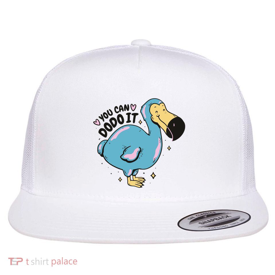 You Can Dodo It Funny Bird Motivational Flat Bill Trucker Hat