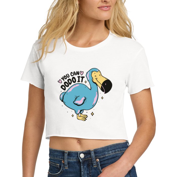 You Can Dodo It Funny Bird Motivational Women's Crop Top Tee
