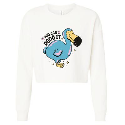 You Can Dodo It Funny Bird Motivational Cropped Pullover Crew