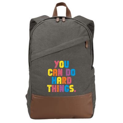You Can Do Hard Things Motivational Quote Cotton Canvas Backpack