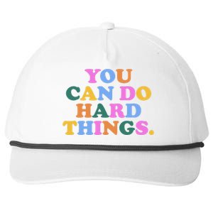 You Can Do Hard Things Motivational Colorful Quote Snapback Five-Panel Rope Hat