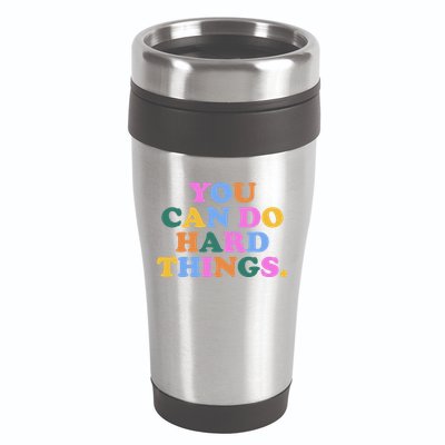 You Can Do Hard Things Motivational Colorful Quote 16oz Travel Tumbler