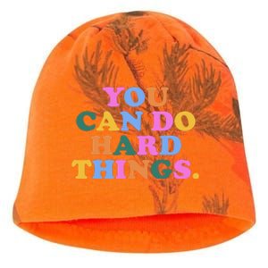 You Can Do Hard Things Motivational Colorful Quote Kati - Camo Knit Beanie