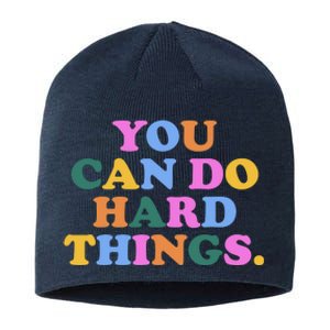 You Can Do Hard Things Motivational Colorful Quote Sustainable Beanie