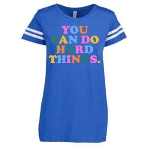 You Can Do Hard Things Motivational Colorful Quote Enza Ladies Jersey Football T-Shirt