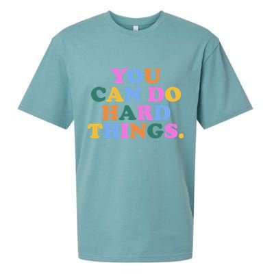 You Can Do Hard Things Motivational Colorful Quote Sueded Cloud Jersey T-Shirt