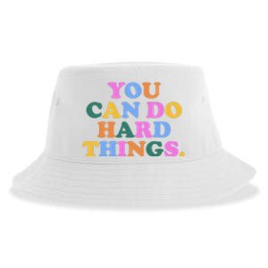 You Can Do Hard Things Motivational Colorful Quote Sustainable Bucket Hat