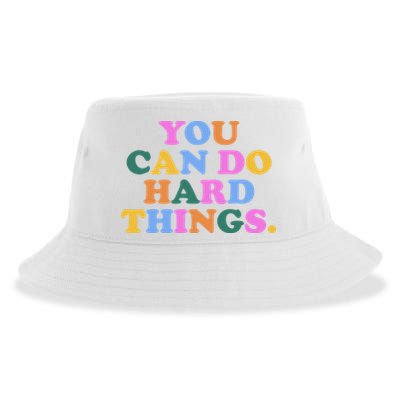 You Can Do Hard Things Motivational Colorful Quote Sustainable Bucket Hat