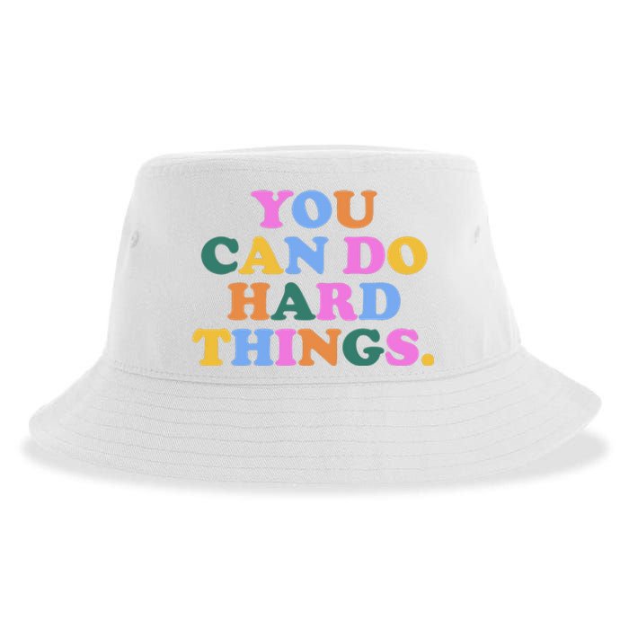 You Can Do Hard Things Motivational Colorful Quote Sustainable Bucket Hat