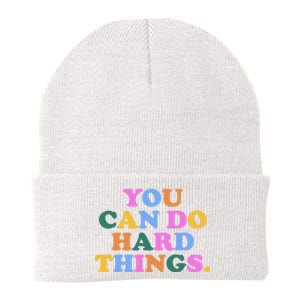 You Can Do Hard Things Motivational Colorful Quote Knit Cap Winter Beanie