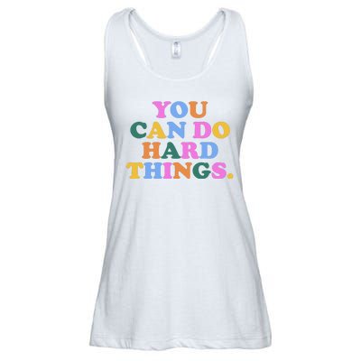 You Can Do Hard Things Motivational Colorful Quote Ladies Essential Flowy Tank