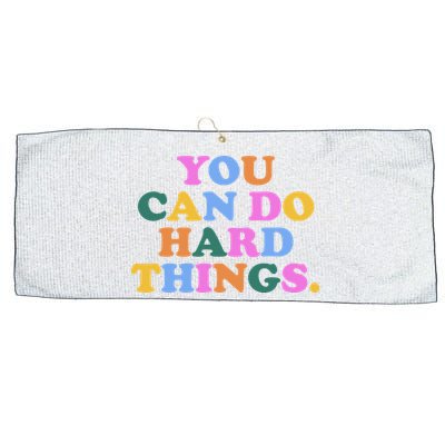 You Can Do Hard Things Motivational Colorful Quote Large Microfiber Waffle Golf Towel