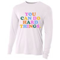 You Can Do Hard Things Motivational Colorful Quote Cooling Performance Long Sleeve Crew