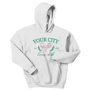 Your City Est 1873 Tennis Club Funny Golf Kids Hoodie