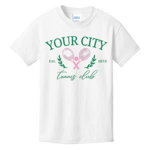 Your City Est 1873 Tennis Club Funny Golf Kids T-Shirt