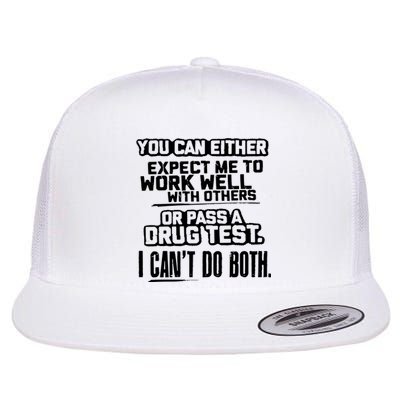 You Can Either Expect Me To Work Well With Others Or Pass A Drug Test Flat Bill Trucker Hat