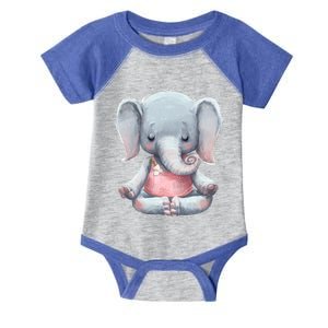 Yoga Cute Elephant Meditation Fitness Gift Infant Baby Jersey Bodysuit