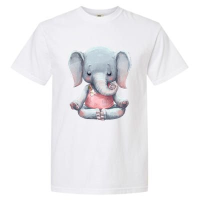 Yoga Cute Elephant Meditation Fitness Gift Garment-Dyed Heavyweight T-Shirt