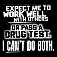 You Can Either Expect Me To Work Well With Others Or Pass A Drug Test. I CanT D Poster