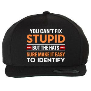 You Cant Fix Stupid But The Hats Sure Make It Easy Wool Snapback Cap