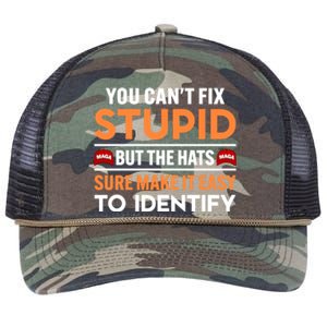 You Cant Fix Stupid But The Hats Sure Make It Easy Retro Rope Trucker Hat Cap