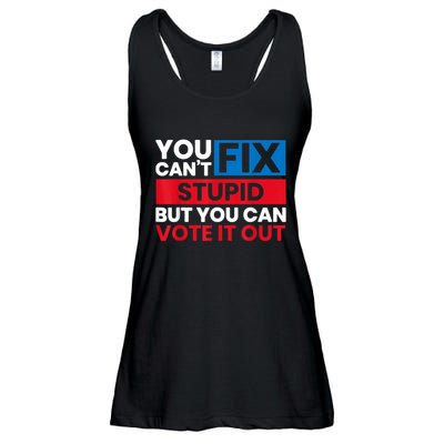 You Cant Fix Stupid But You Can Vote It Out Anti Biden Usa Ladies Essential Flowy Tank