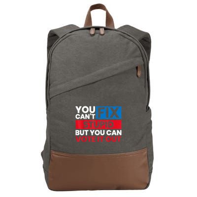 You Cant Fix Stupid But You Can Vote It Out Anti Biden Usa Cotton Canvas Backpack