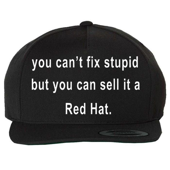 You CanT Fix Stupid But You Can Sell It A Red Hat Funny Wool Snapback Cap