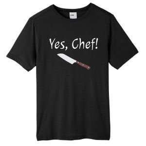 Yes Chef Funny Culinary Kitchen Cook Cooking Foodie Tall Fusion ChromaSoft Performance T-Shirt