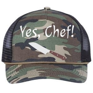 Yes Chef Funny Culinary Kitchen Cook Cooking Foodie Retro Rope Trucker Hat Cap