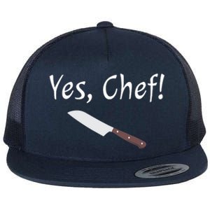 Yes Chef Funny Culinary Kitchen Cook Cooking Foodie Flat Bill Trucker Hat