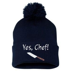 Yes Chef Funny Culinary Kitchen Cook Cooking Foodie Pom Pom 12in Knit Beanie