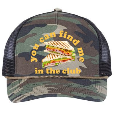 You Can Find Me In The Club Funny Sandwich Retro Rope Trucker Hat Cap