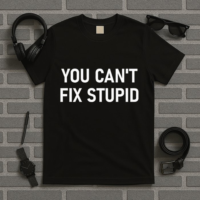 You CanT Fix Stupid Funny Sarcastic Jokes Family T-Shirt