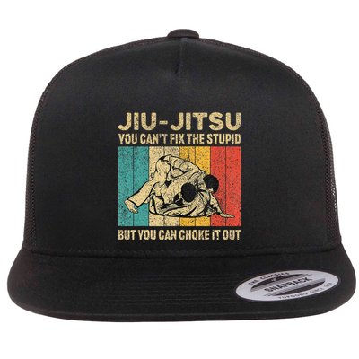 You Can't Fix The Stupid Fun Vintage Jiu Jitsu Flatbill Hat