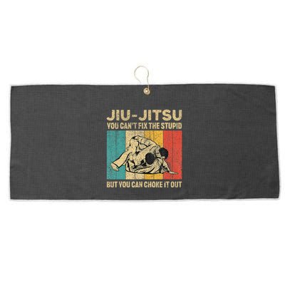 You Can't Fix The Stupid Fun Vintage Jiu Jitsu Large Microfiber Waffle Golf Towel