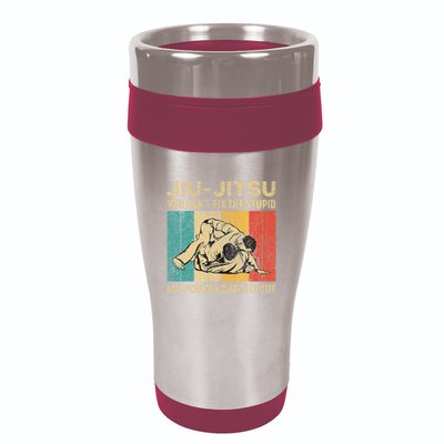 You Can't Fix The Stupid Fun Vintage Jiu Jitsu 16oz Travel Tumbler