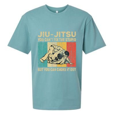 You Can't Fix The Stupid Fun Vintage Jiu Jitsu Sueded Cloud Jersey T-Shirt