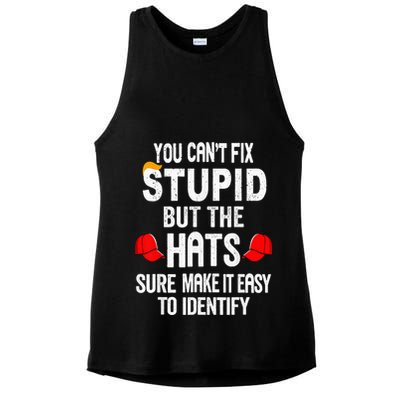 You CanT Fix Stupid But The Hats Sure Make It Easy Ladies PosiCharge Tri-Blend Wicking Tank