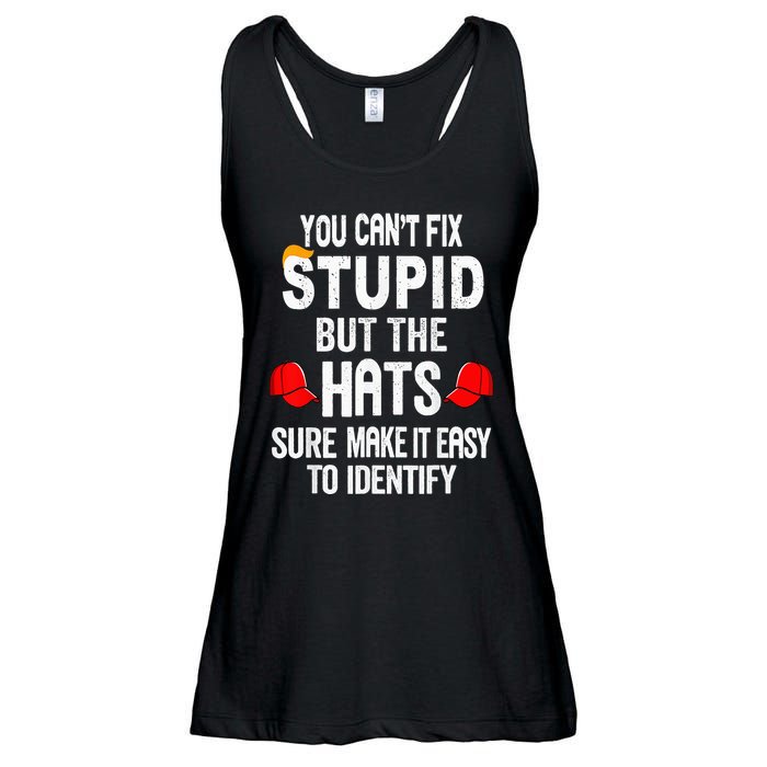 You CanT Fix Stupid But The Hats Sure Make It Easy Ladies Essential Flowy Tank
