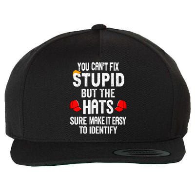 You CanT Fix Stupid But The Hats Sure Make It Easy Wool Snapback Cap