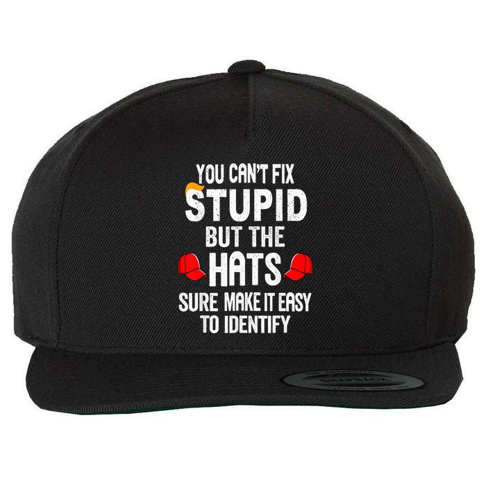 You CanT Fix Stupid But The Hats Sure Make It Easy Wool Snapback Cap