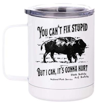 You Can’t Fix Stupid But I Can Its Gonna Hurt 12 oz Stainless Steel Tumbler Cup