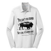 You Can’t Fix Stupid But I Can Its Gonna Hurt Silk Touch Performance Long Sleeve Polo