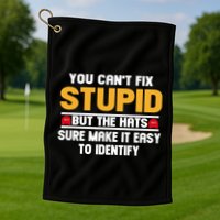 You CanT Fix Stupid But The Hats Sure Make It Easy Golf Towel