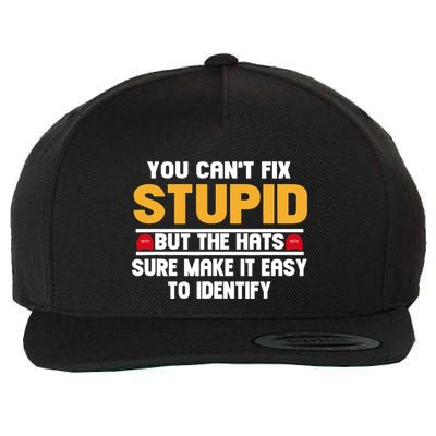 You CanT Fix Stupid But The Hats Sure Make It Easy Wool Snapback Cap